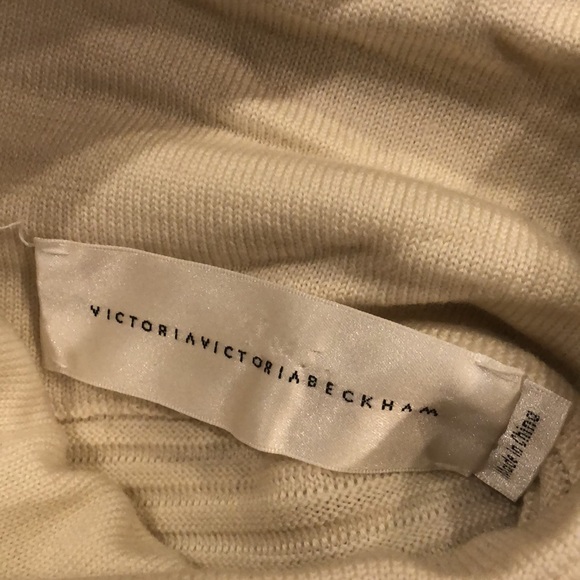 New Victoria Beckham 100% wool ribbed chunky knit oversized turtleneck sweater - Picture 10 of 12